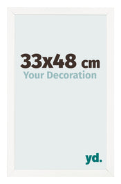 Photo Frame 33x48 cm White High Gloss MDF Bologna Front Size | Yourdecoration.com