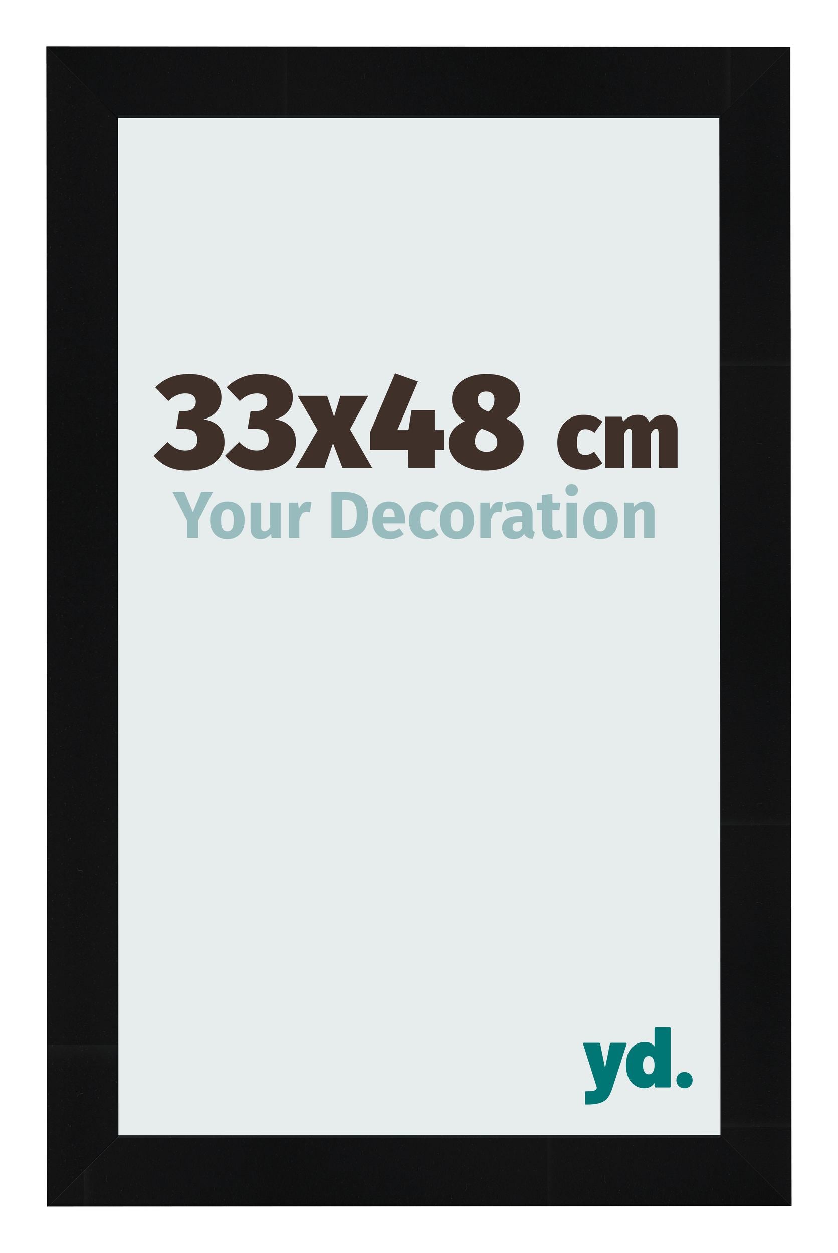 Photo Frame 33x48cm Black Silver Polished MDF Pisa Front Size | Yourdecoration.com
