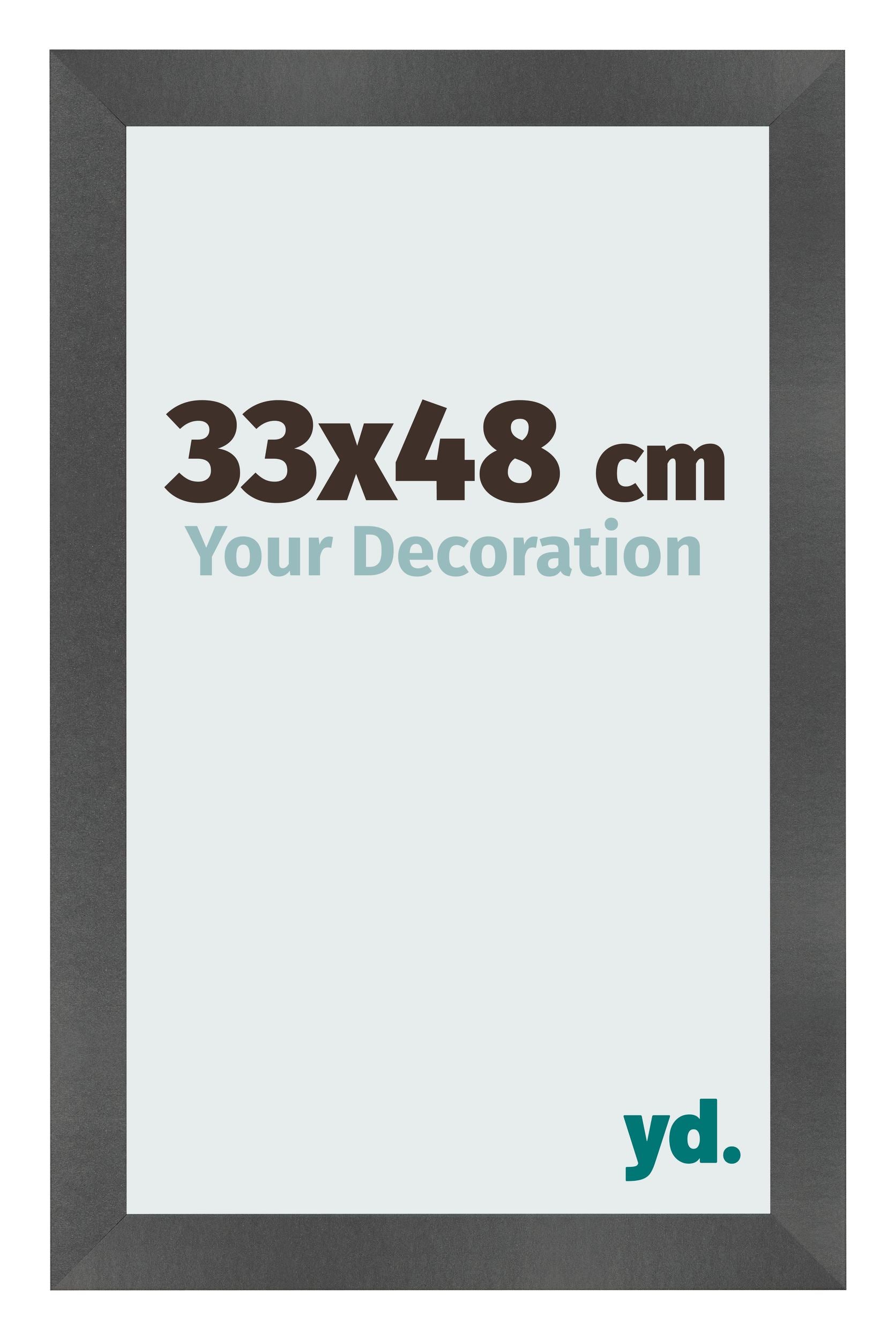 Photo Frame 33x48cm Black Silver Polished MDF Pisa Front Size | Yourdecoration.com