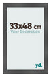 Photo Frame 33x48cm Black Silver Polished MDF Pisa Front Size | Yourdecoration.com