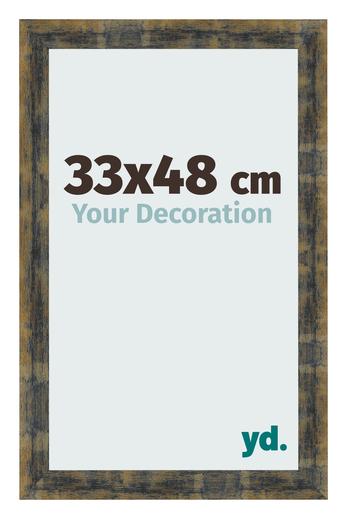 Photo Frame 33x48cm Blue Gold Melange MDF Pisa Front Size | Yourdecoration.com