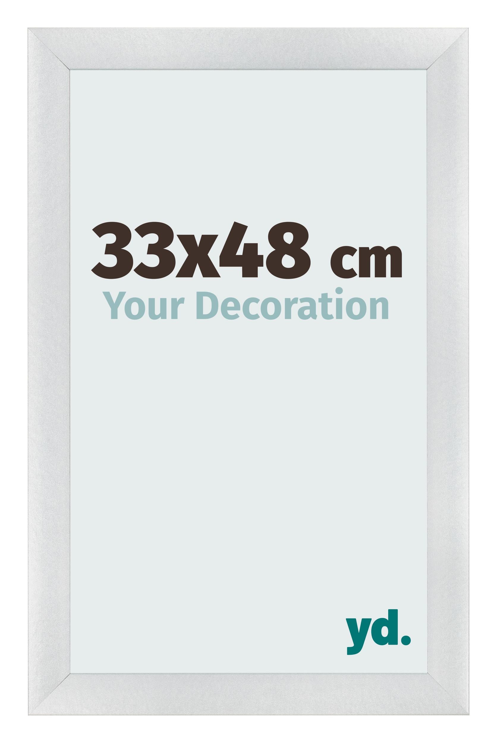 Photo Frame 33x48cm Silver Black Swept MDF Pisa Front Size | Yourdecoration.com