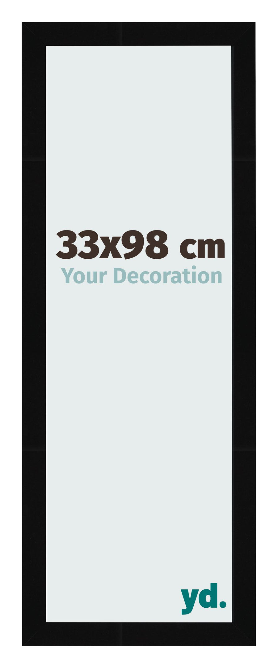 Photo Frame 33x98cm Black High Gloss MDF Bologna Front Size | Yourdecoration.com