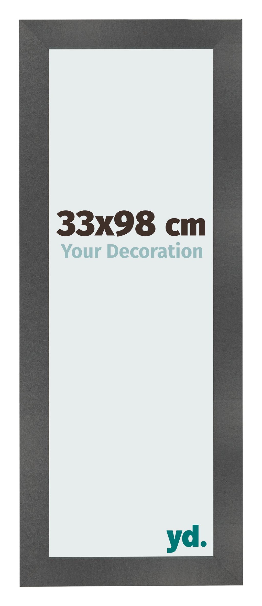 Photo Frame 33x98cm Black Silver Polished MDF Pisa Front Size | Yourdecoration.com