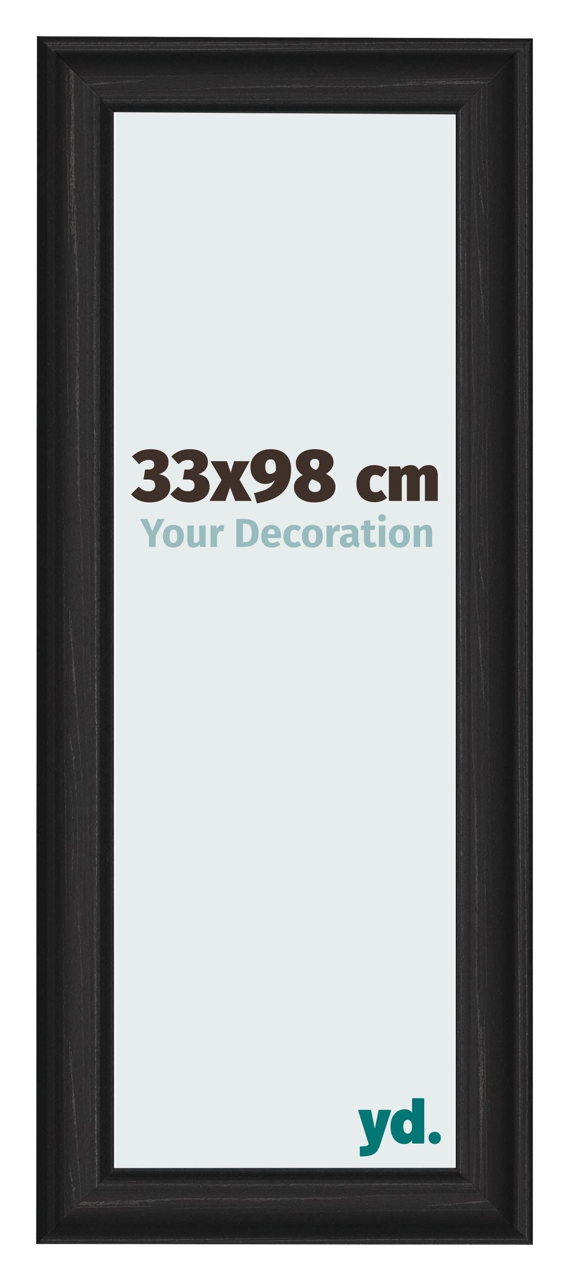 Photo Frame 33x98cm Black Woodgrain MDF Lazio Front Size | Yourdecoration.com