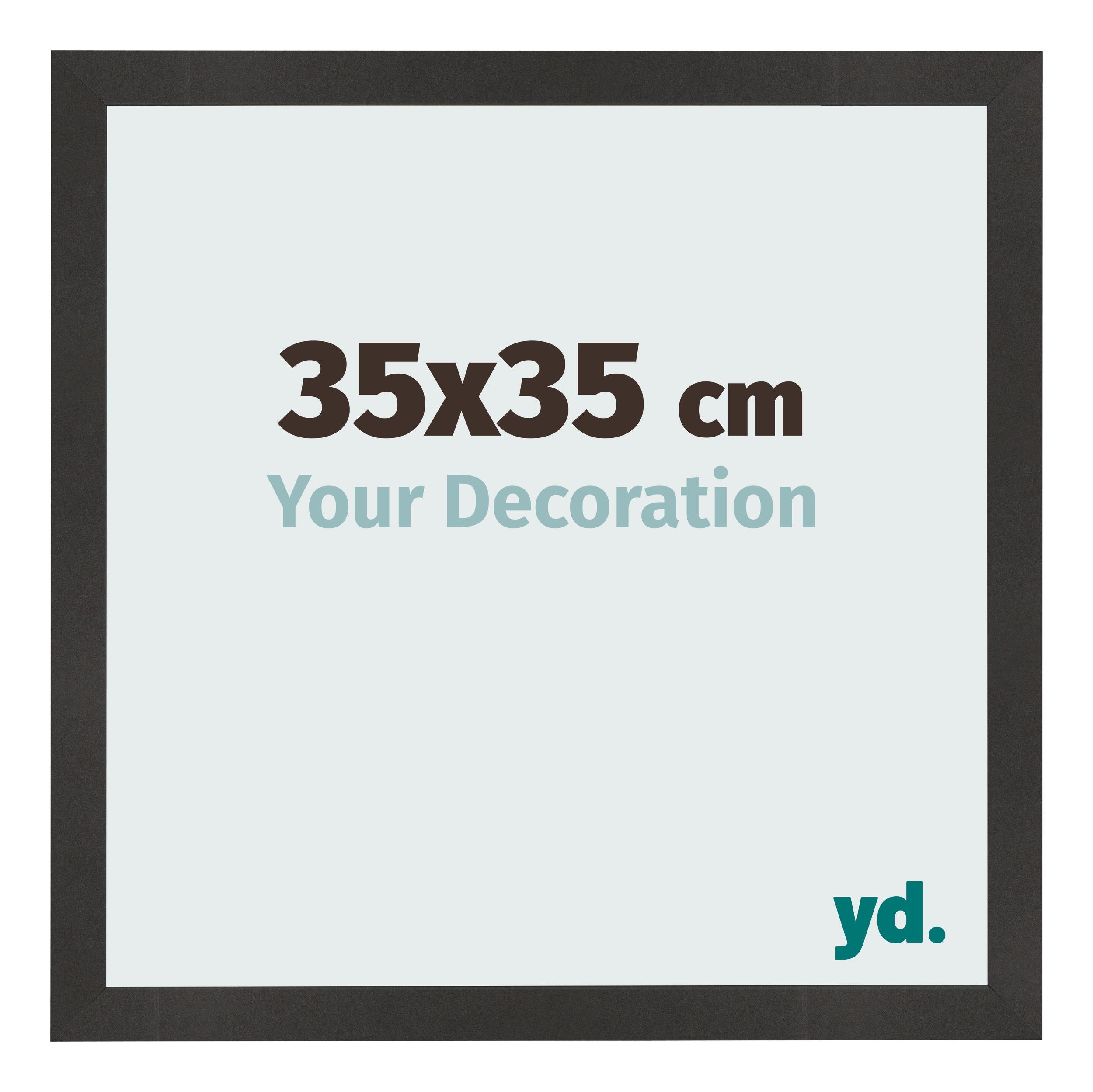 Photo Frame 35x35 cm Black Matte MDF Bologna Front Size | Yourdecoration.com