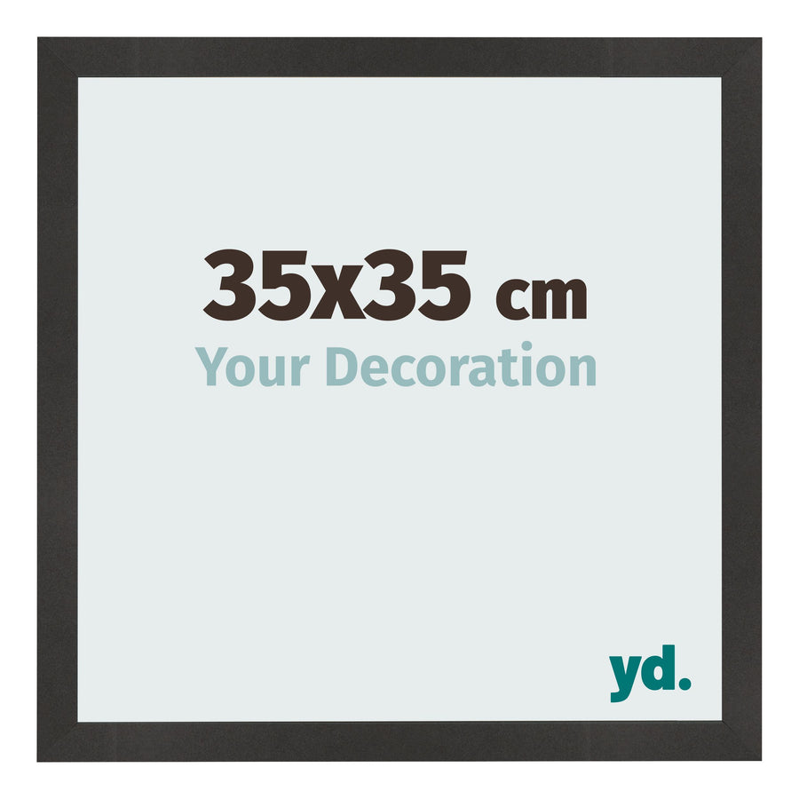 Photo Frame 35x35 cm Black Matte MDF Bologna Front Size | Yourdecoration.com