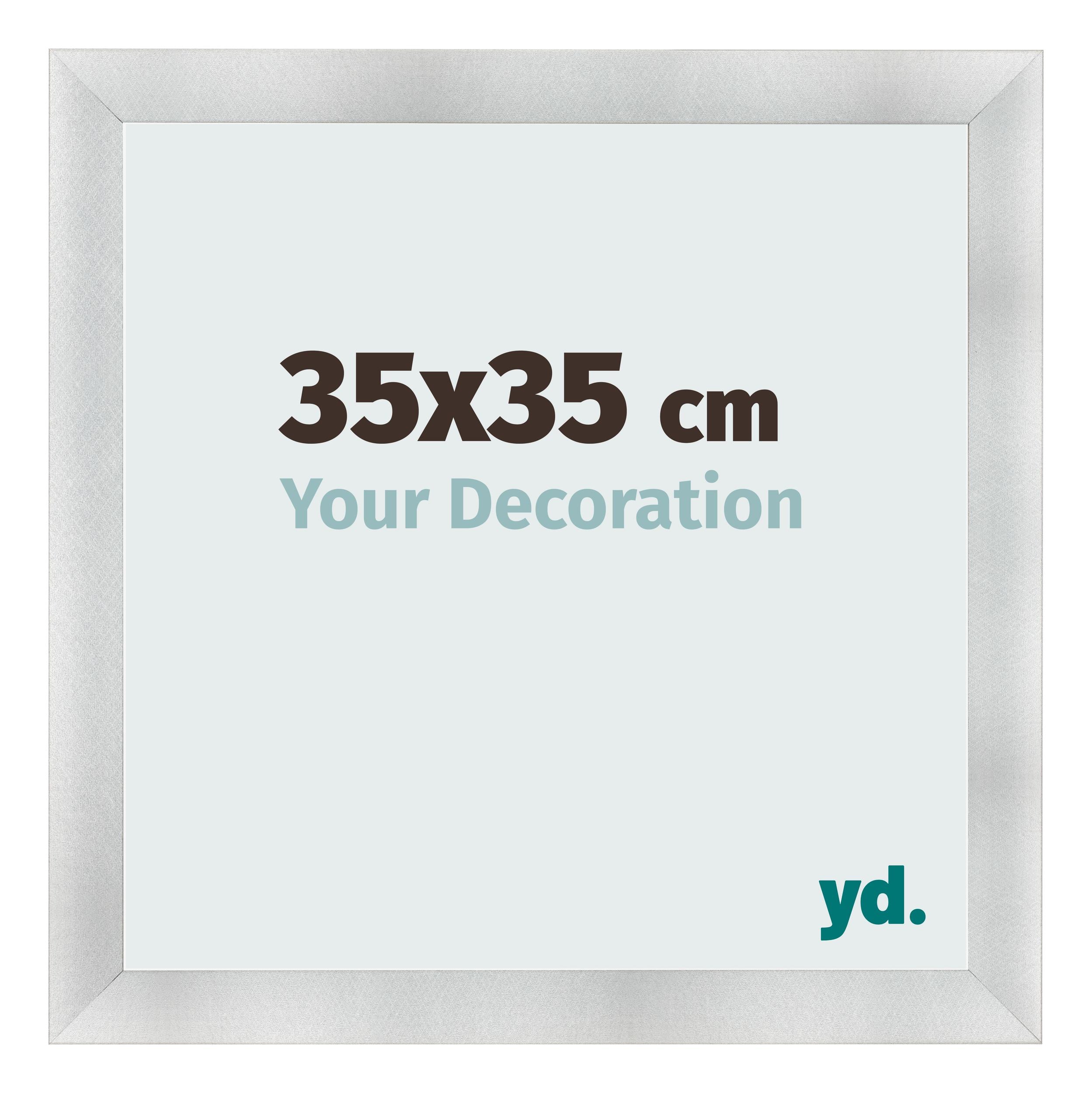 Photo Frame 35x35cm Aluminum Brushed MDF Pisa Front Size | Yourdecoration.com