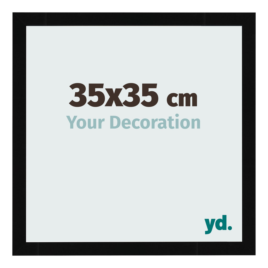 Photo Frame 35x35cm Black High Gloss MDF Bologna Front Size | Yourdecoration.com