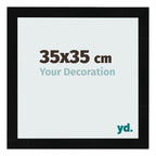 Photo Frame 35x35cm Black Silver Polished MDF Pisa Front Size | Yourdecoration.com