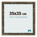Photo Frame 35x35cm Blue Gold Melange MDF Pisa Front Size | Yourdecoration.com