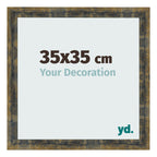 Photo Frame 35x35cm Blue Gold Melange MDF Pisa Front Size | Yourdecoration.com