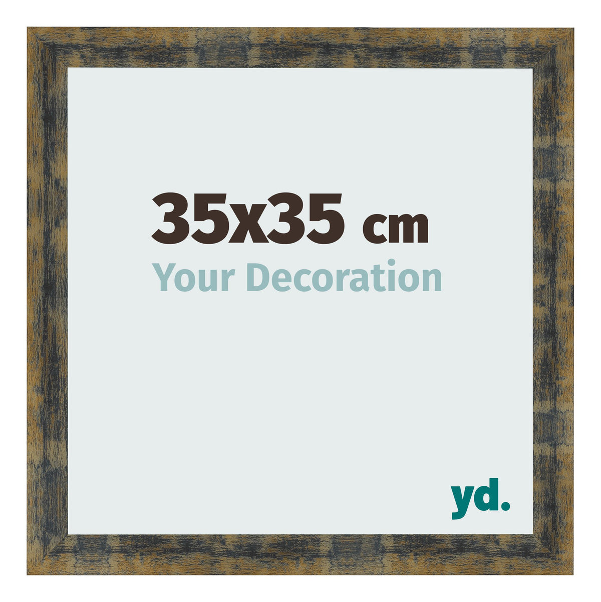 Photo Frame 35x35cm Blue Gold Melange MDF Pisa Front Size | Yourdecoration.com