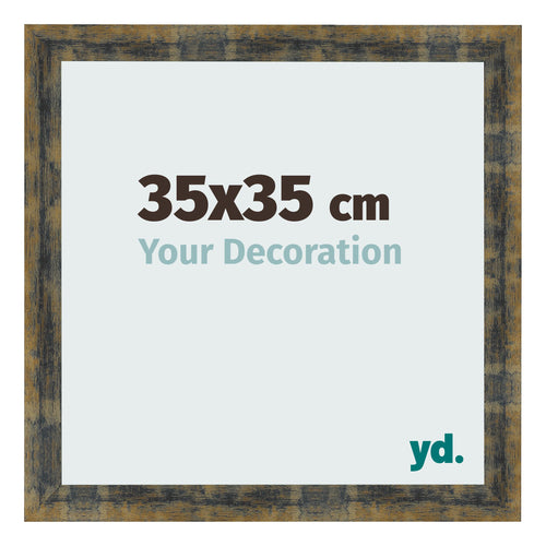 Photo Frame 35x35cm Blue Gold Melange MDF Pisa Front Size | Yourdecoration.com