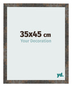 Photo Frame 35x45 cm Oxidized Metal MDF Bologna Front Size | Yourdecoration.com