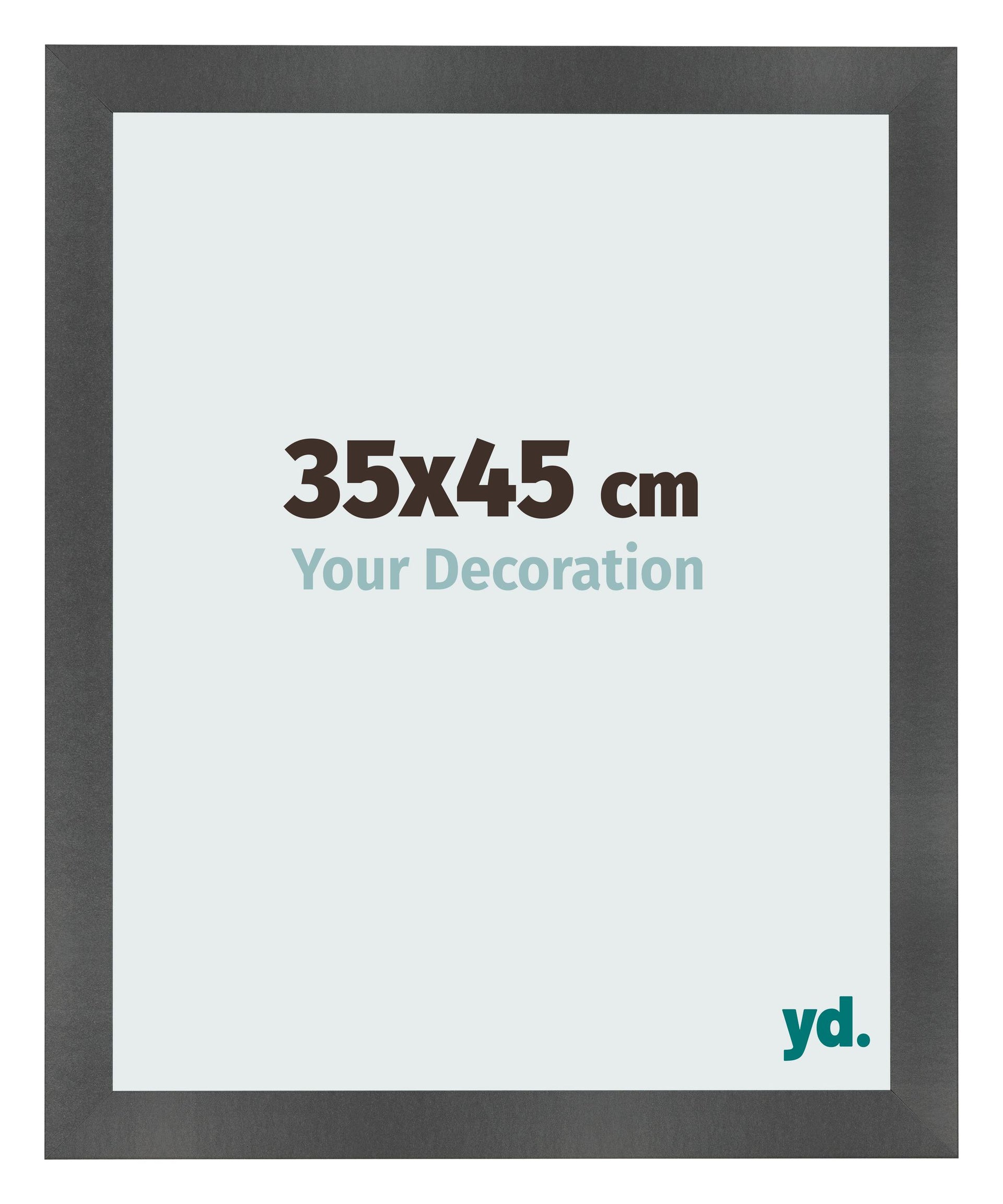 Photo Frame 35x45cm Black Silver Polished MDF Pisa Front Size | Yourdecoration.com
