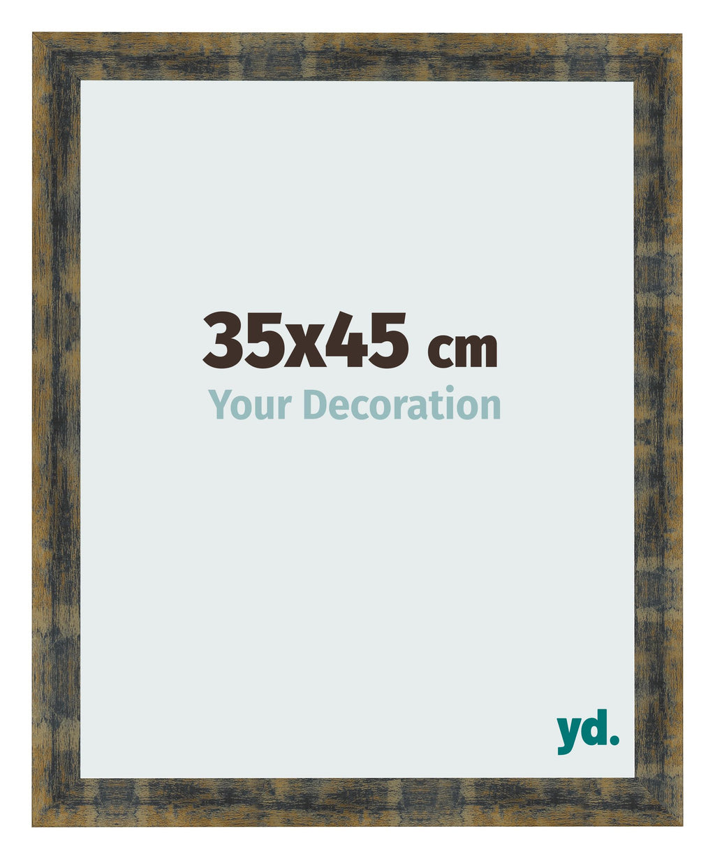 Photo Frame 35x45cm Blue Gold Melange MDF Pisa Front Size | Yourdecoration.com