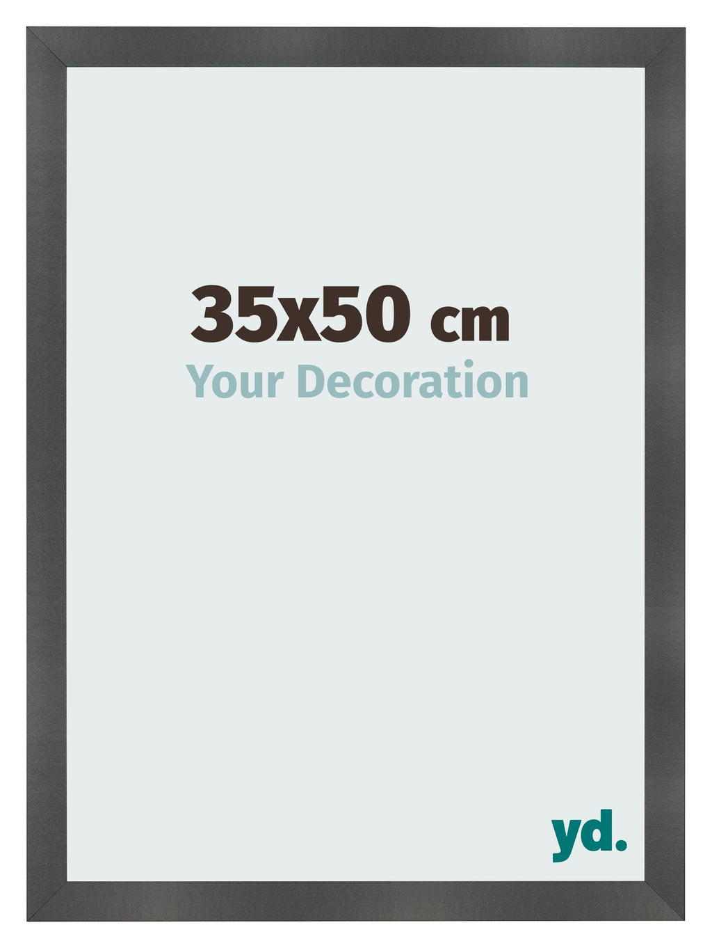 Photo Frame 35x50cm Black Silver Polished MDF Pisa Front Size | Yourdecoration.com