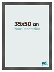 Photo Frame 35x50cm Black Silver Polished MDF Pisa Front Size | Yourdecoration.com