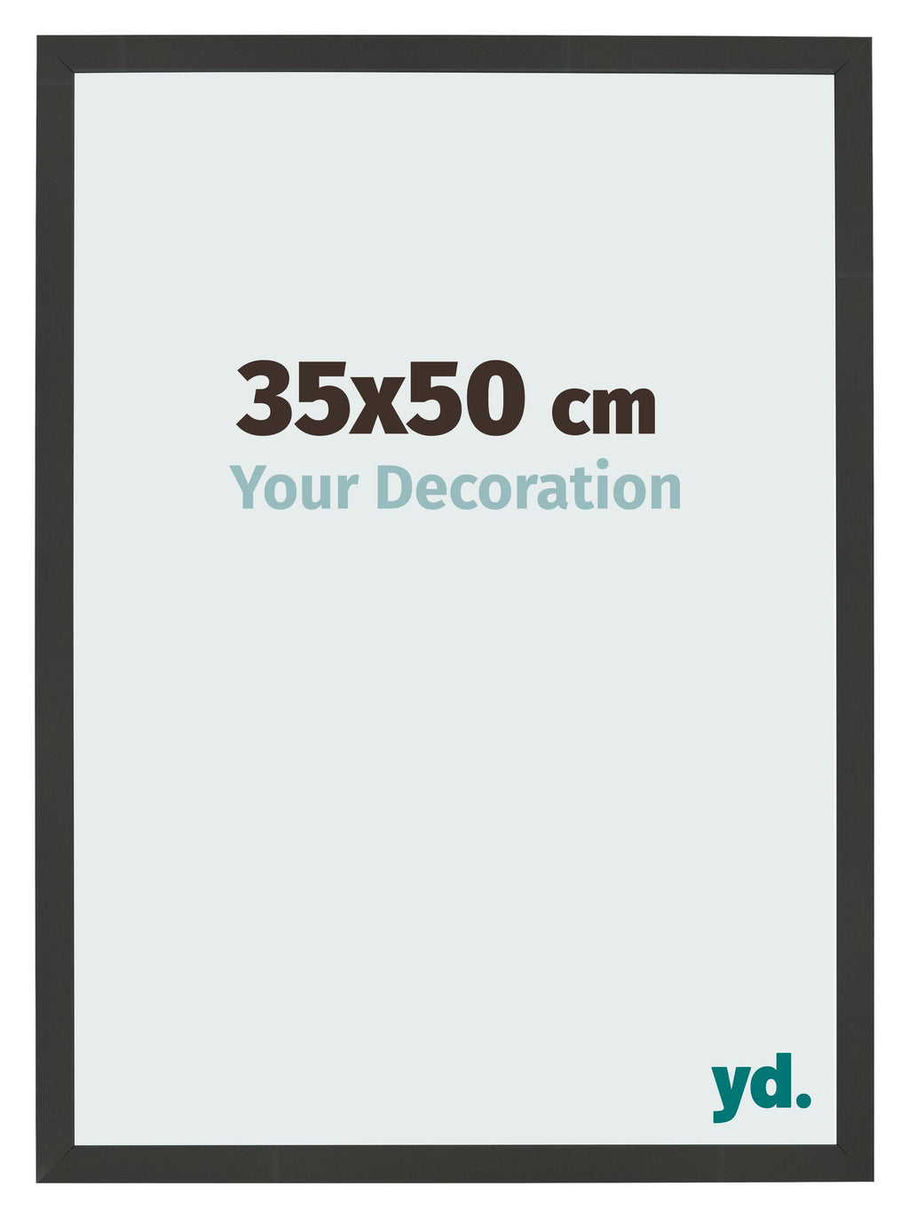 Photo Frame 35x50cm Black Woodgrain MDF Bologna Front Size | Yourdecoration.com