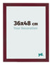 Photo Frame 36x48 cm Wine Red Swept MDF Bologna Front Size | Yourdecoration.com