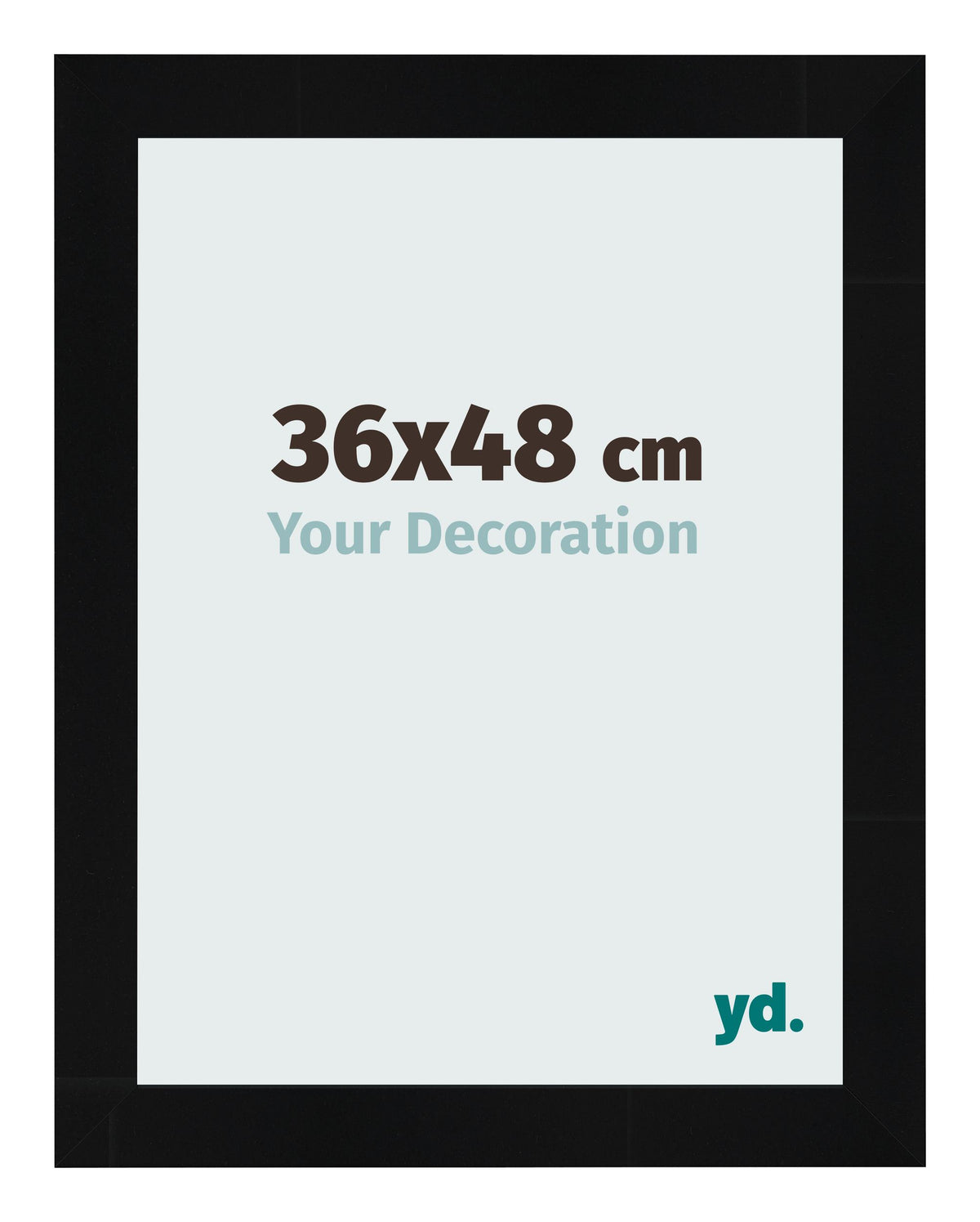 Photo Frame 36x48cm Black Silver Polished MDF Pisa Front Size | Yourdecoration.com