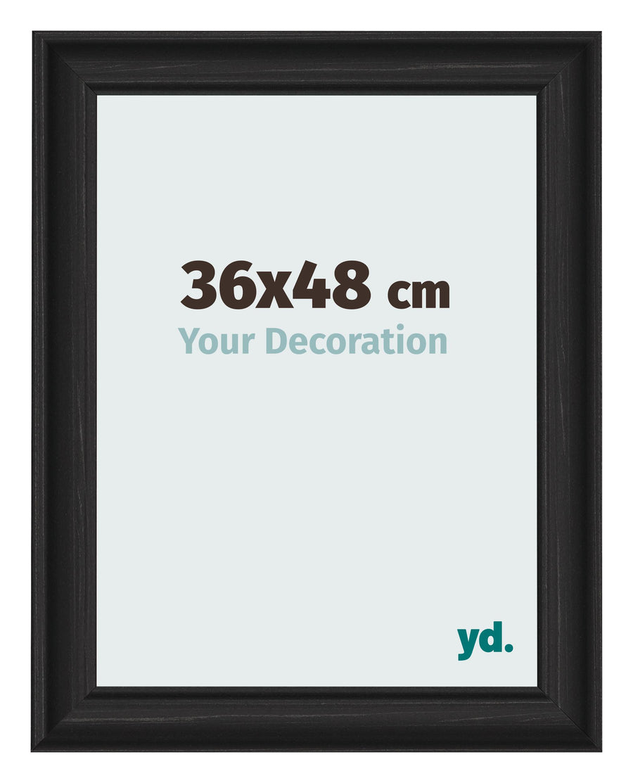 Photo Frame 36x48cm Black Woodgrain MDF Lazio Front Size | Yourdecoration.com