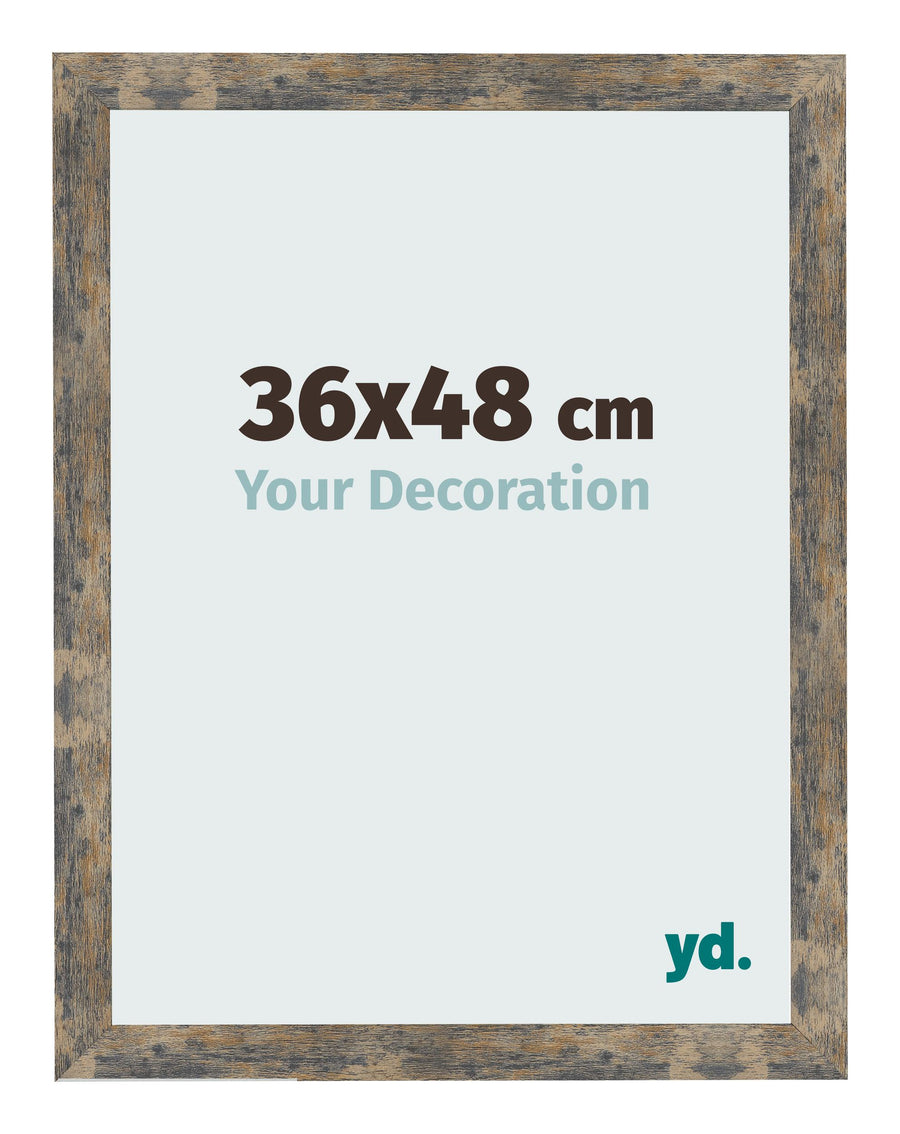 Photo Frame 36x48cm Blue Gold Melange MDF Bologna Front Size | Yourdecoration.com