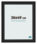 Photo Frame 36x49cm Black Woodgrain MDF Lazio Front Size | Yourdecoration.com
