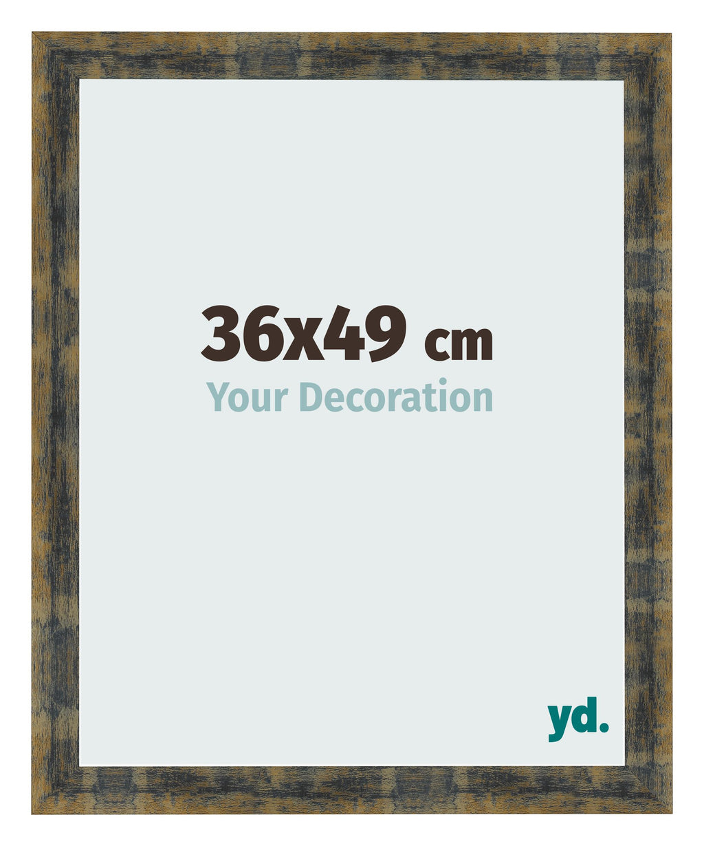 Photo Frame 36x49cm Blue Gold Melange MDF Pisa Front Size | Yourdecoration.com