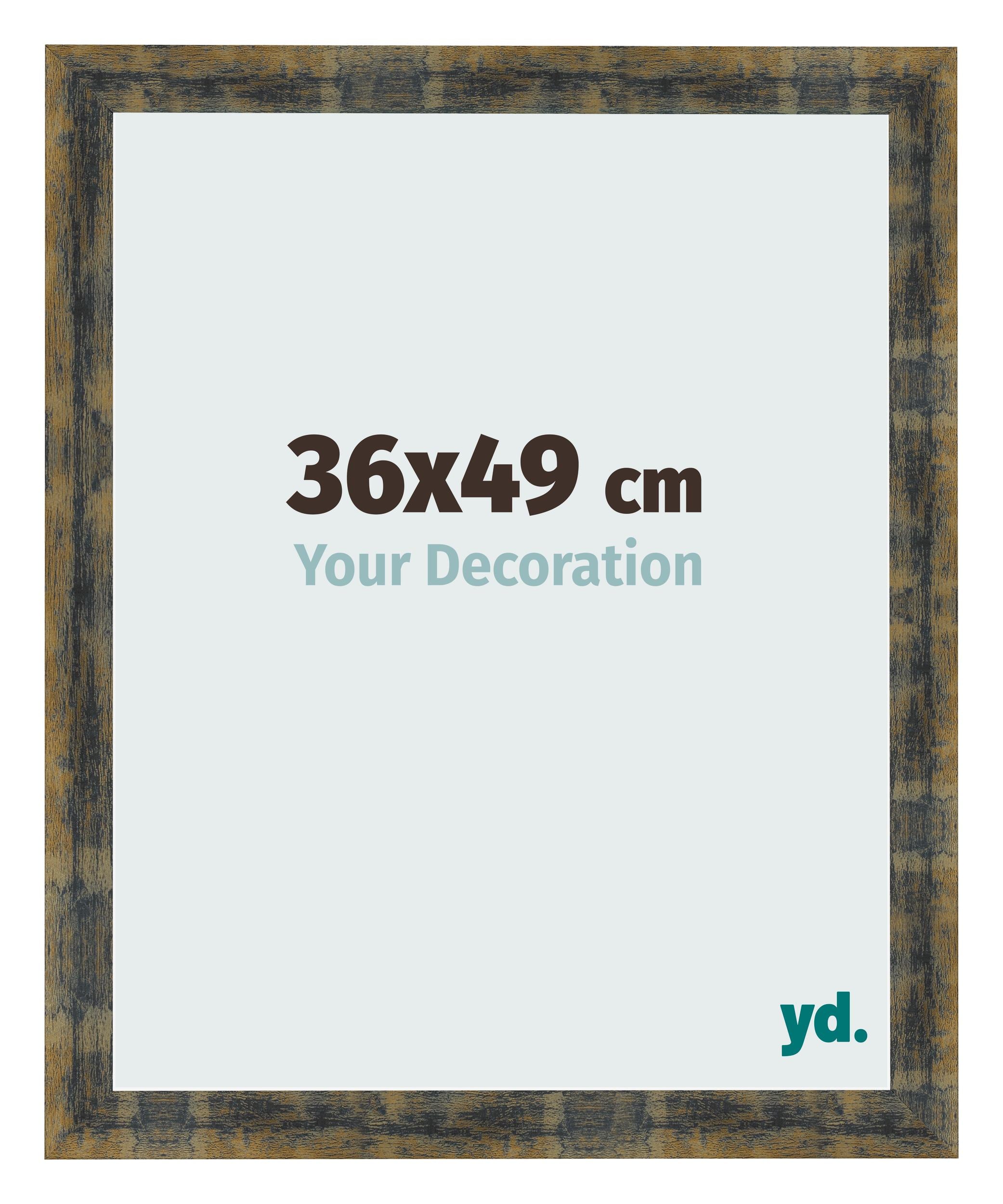 Photo Frame 36x49cm Blue Gold Melange MDF Pisa Front Size | Yourdecoration.com