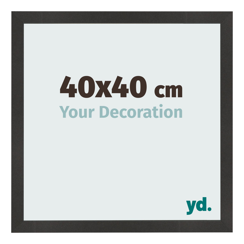 Photo Frame 40x40 cm Black Matte MDF Bologna Front Size | Yourdecoration.com