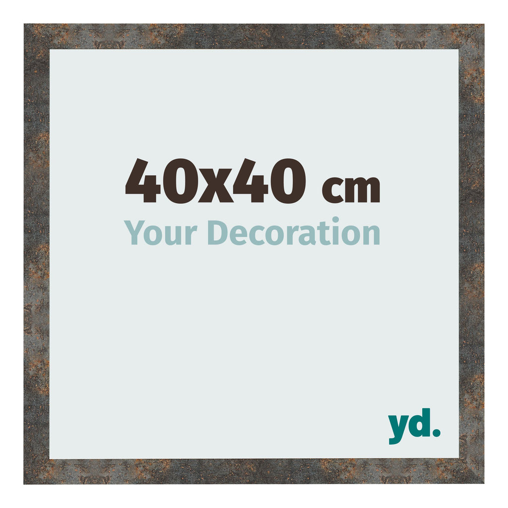 Photo Frame 40x40 cm Oxidized Metal MDF Bologna Front Size | Yourdecoration.com