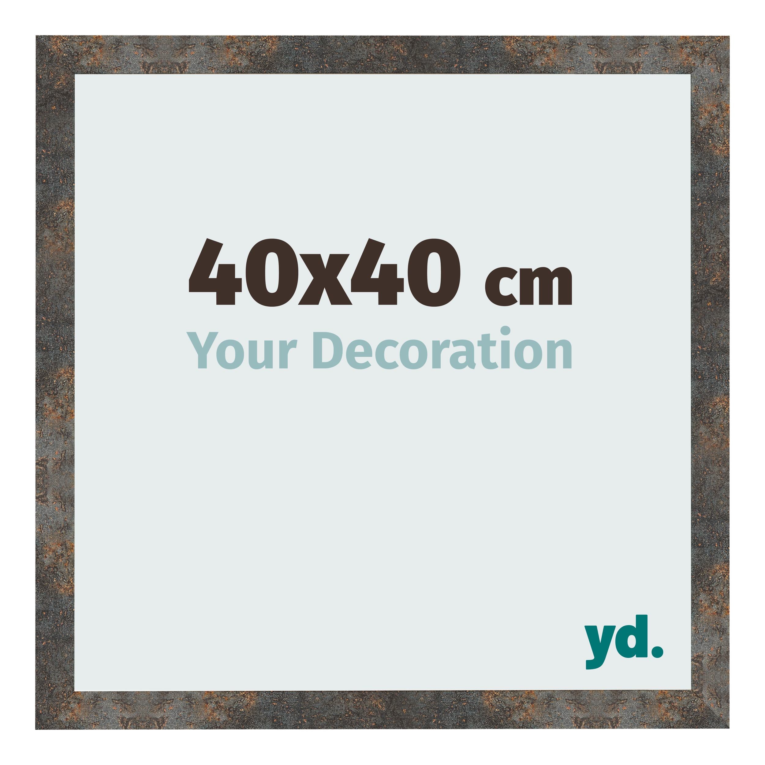 Photo Frame 40x40 cm Oxidized Metal MDF Bologna Front Size | Yourdecoration.com