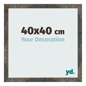 Photo Frame 40x40 cm Oxidized Metal MDF Bologna Front Size | Yourdecoration.com