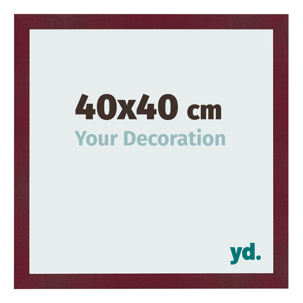 Photo Frame 40x40 cm Wine Red Swept MDF Bologna Front Size | Yourdecoration.com