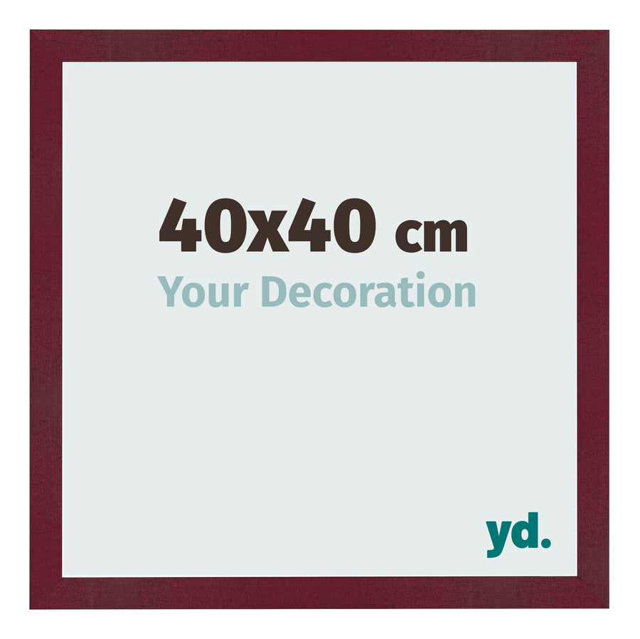 Photo Frame 40x40 cm Wine Red Swept MDF Bologna Front Size | Yourdecoration.com
