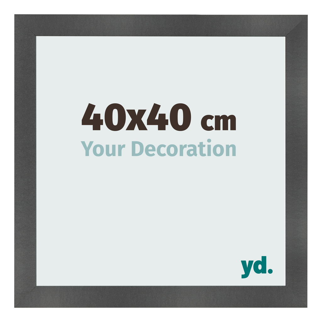 Photo Frame 40x40cm Black Silver Polished MDF Pisa Front Size | Yourdecoration.com