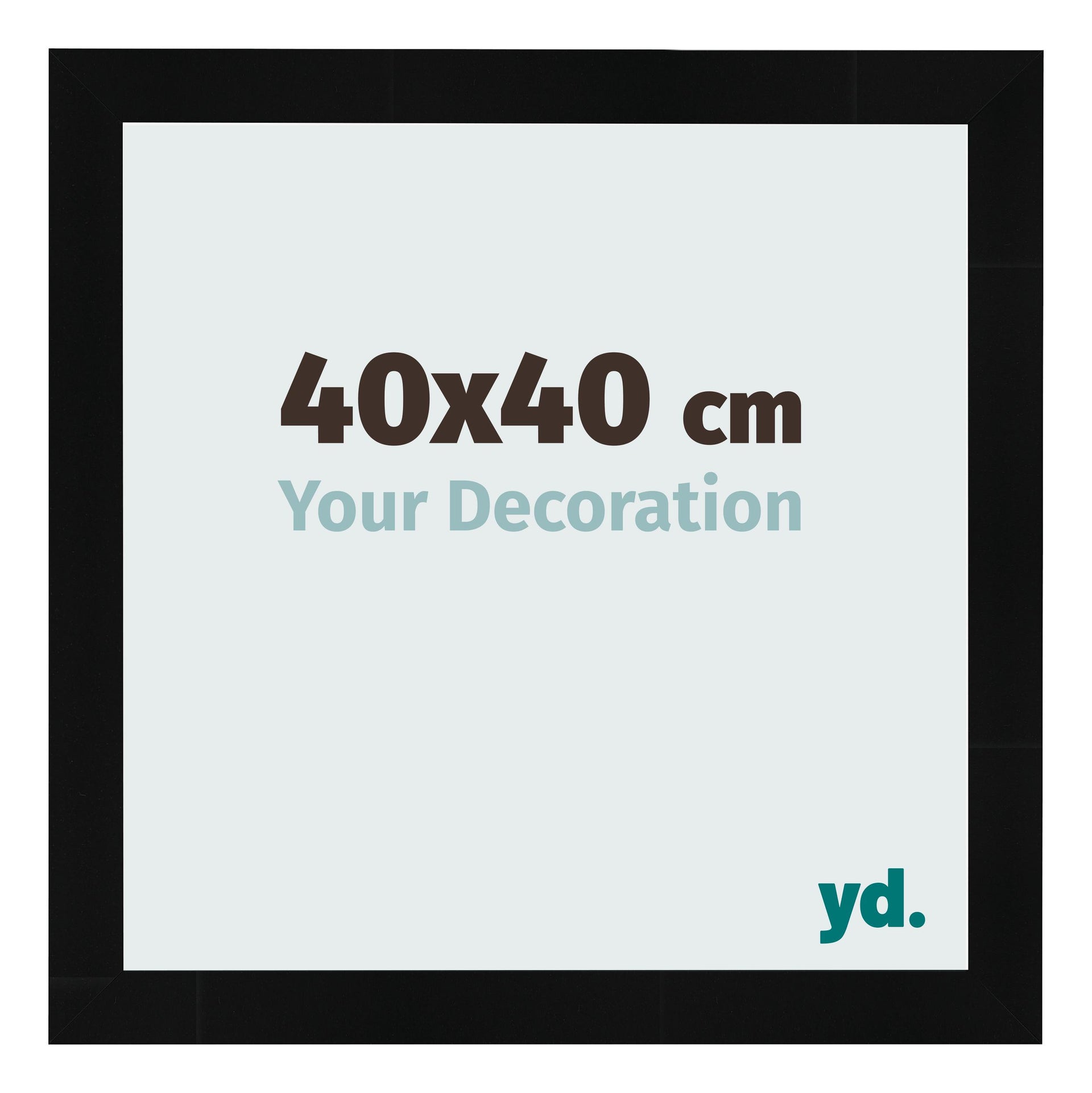 Photo Frame 40x40cm Black Silver Polished MDF Pisa Front Size | Yourdecoration.com