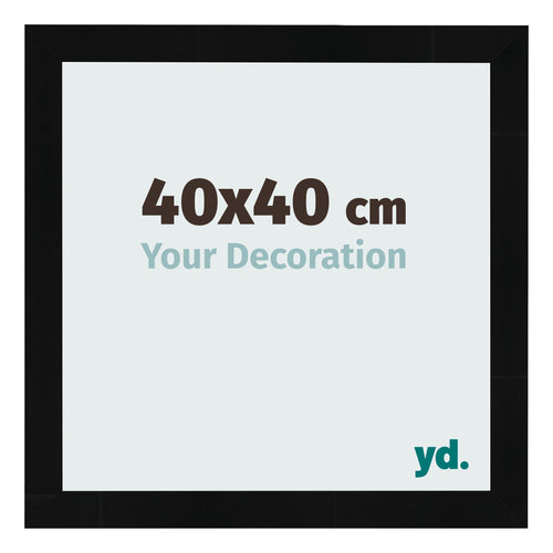 Photo Frame 40x40cm Black Silver Polished MDF Pisa Front Size | Yourdecoration.com
