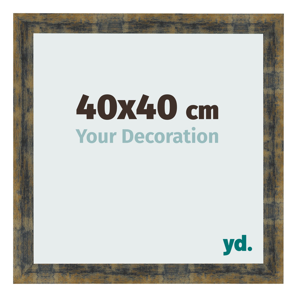 Photo Frame 40x40cm Blue Gold Melange MDF Pisa Front Size | Yourdecoration.com