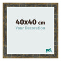 Photo Frame 40x40cm Blue Gold Melange MDF Pisa Front Size | Yourdecoration.com