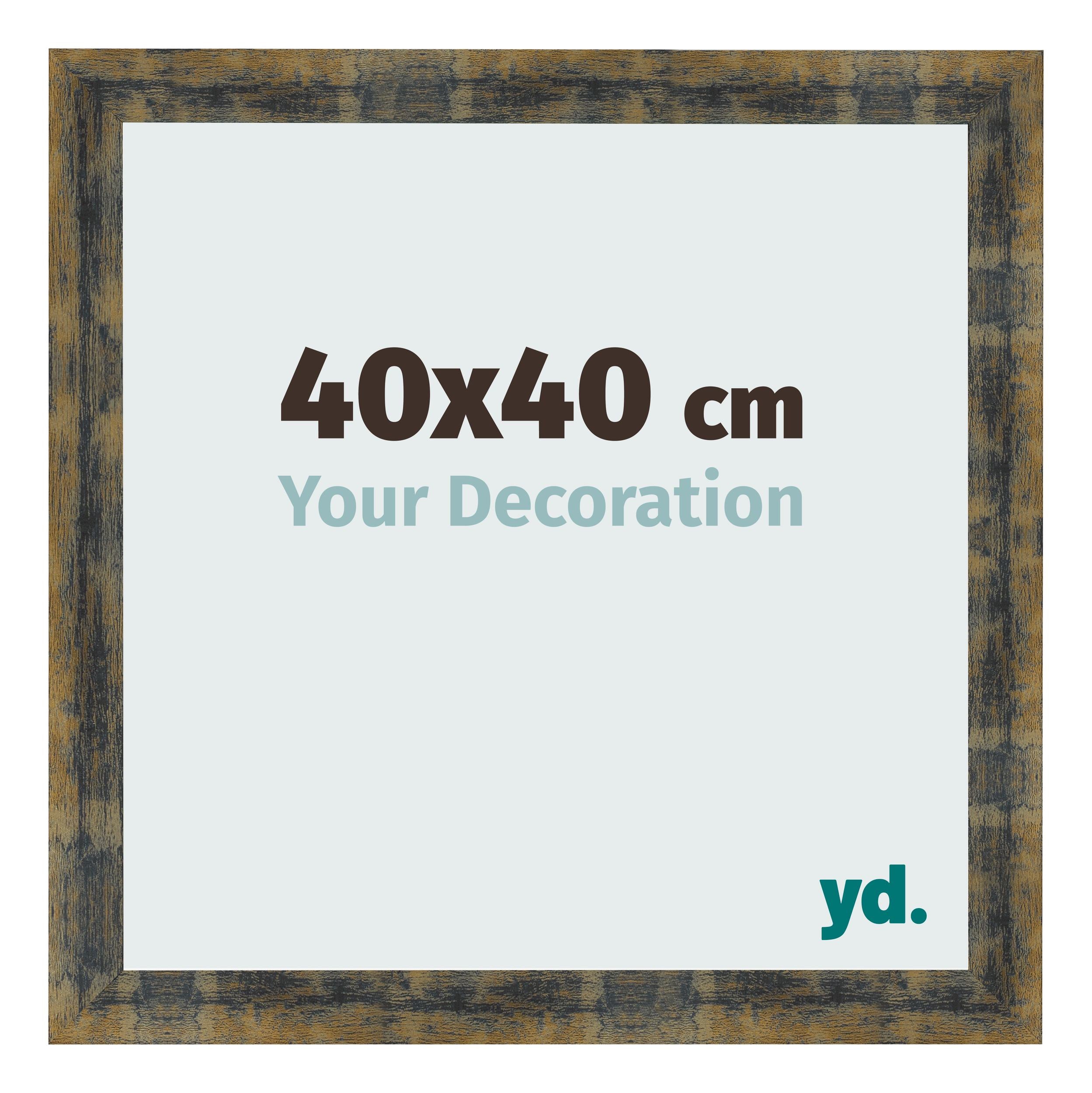 Photo Frame 40x40cm Blue Gold Melange MDF Pisa Front Size | Yourdecoration.com