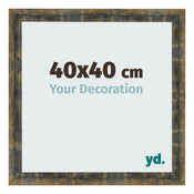 Photo Frame 40x40cm Blue Gold Melange MDF Pisa Front Size | Yourdecoration.com