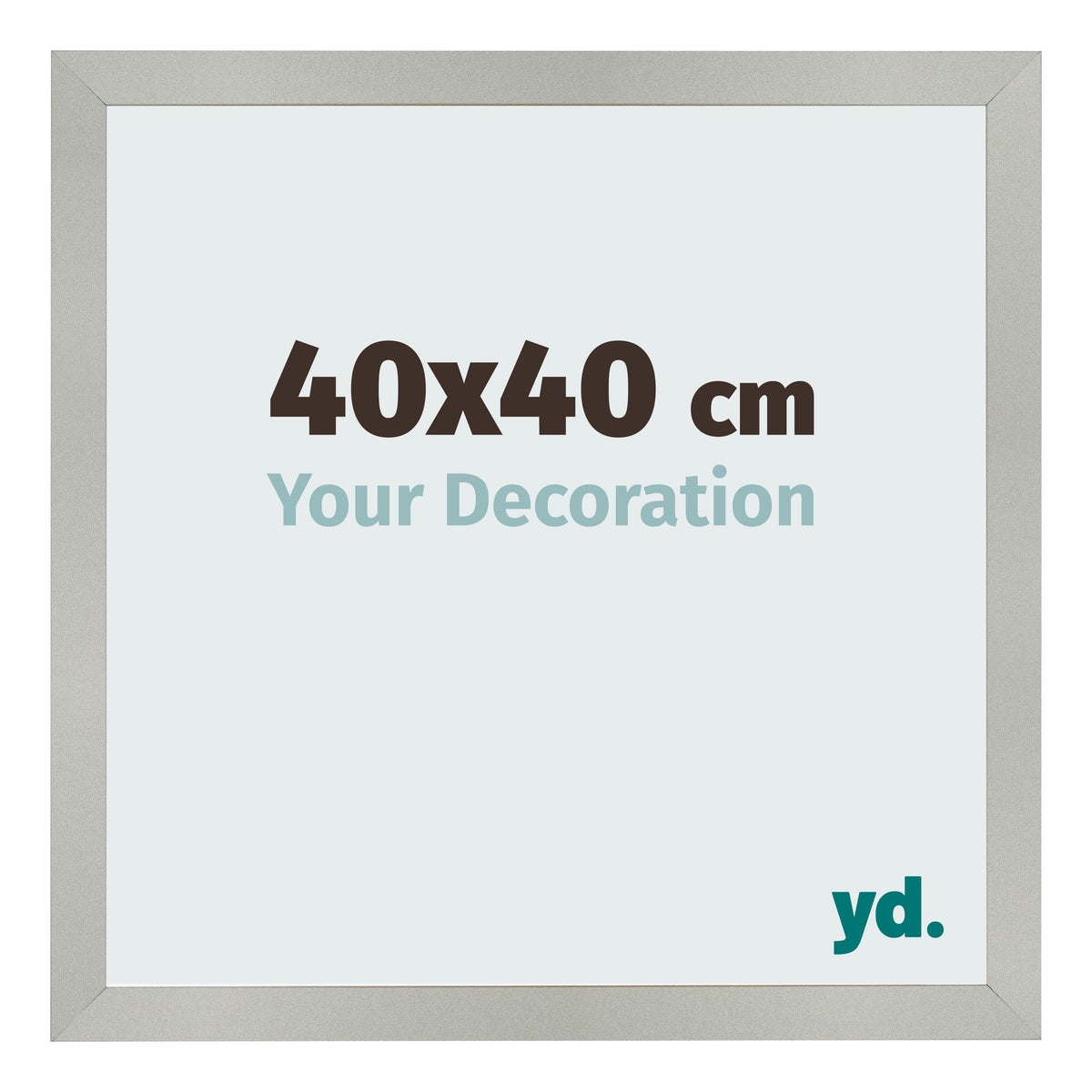 Photo Frame 40x40cm Silver Matte MDF Bologna Front Size | Yourdecoration.com