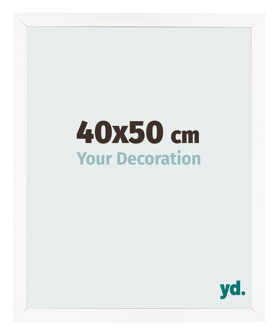 Photo Frame 40x50 cm White Matte MDF Bologna Front Size | Yourdecoration.com