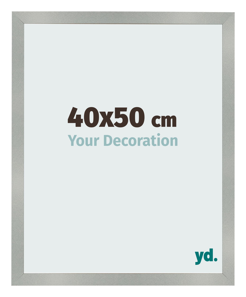 Photo Frame 40x50cm Aluminum Brushed MDF Bologna Front Size | Yourdecoration.com