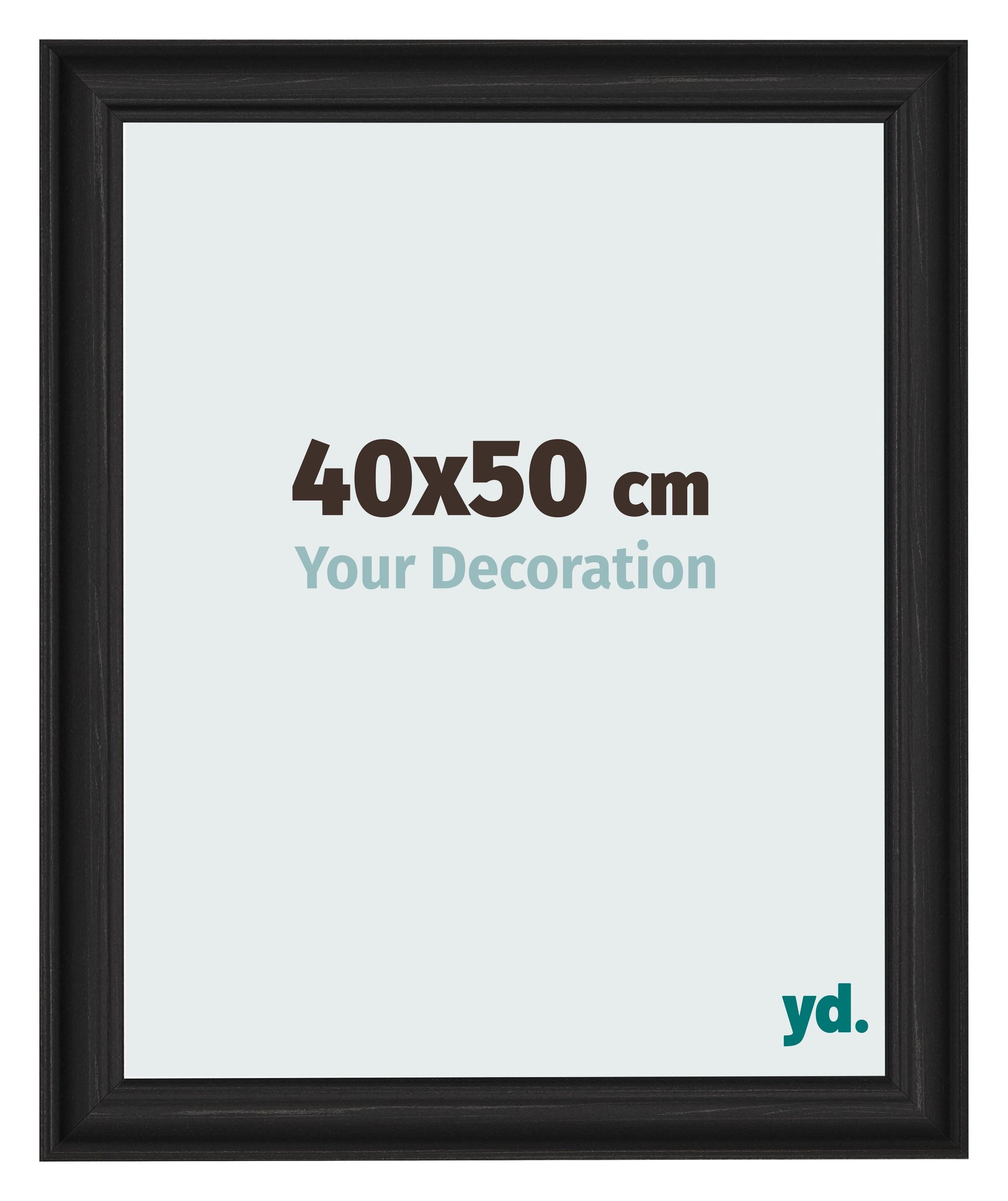 Photo Frame 40x50cm Black Woodgrain MDF Lazio Front Size | Yourdecoration.com