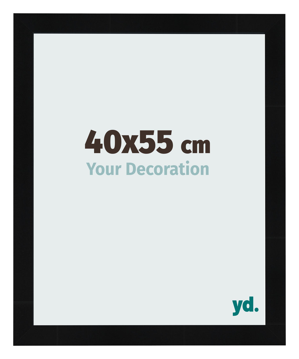Photo Frame 40x55cm Black Silver Polished MDF Pisa Front Size | Yourdecoration.com