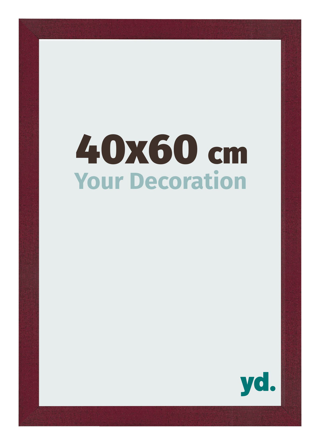 Photo Frame 40x60 cm Wine Red Swept MDF Bologna Front Size | Yourdecoration.com